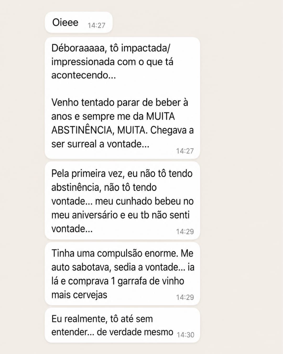Depoimento de aluna da Débora Varela 2